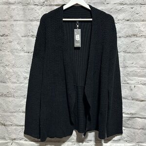 Eileen Fisher Black Silk Sheen Jacquard Angle Front Jacket NWT size XL b…